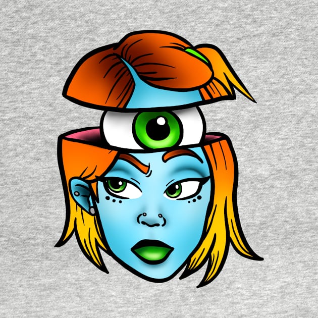 Trippy Eyeball Girl by ReclusiveCrafts